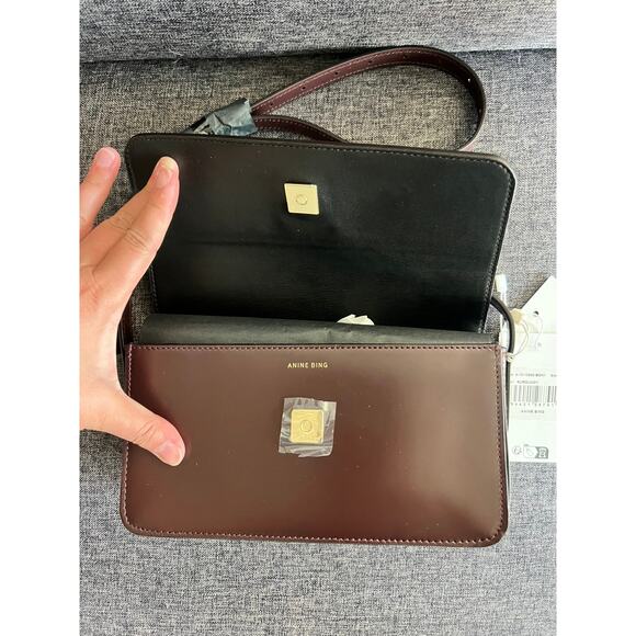 NEW Anine Bing Elly crossbody bag Burgundy NWT - Picture 3 of 12